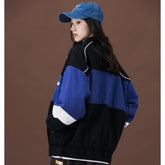 Unisex Jacket Vintage Stand Collar Jacket Loose Embroidered Baseball Jacket